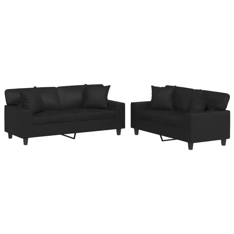 vidaXL Sofa Set Faux leather, metal, plywood 2-Seater Sofa Set