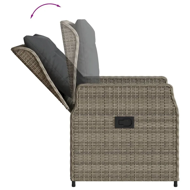 vidaXL Garden Dining Set Grey PE rattan Large Garden Dining Set - 63 x 31.5 x 29.1/ 6