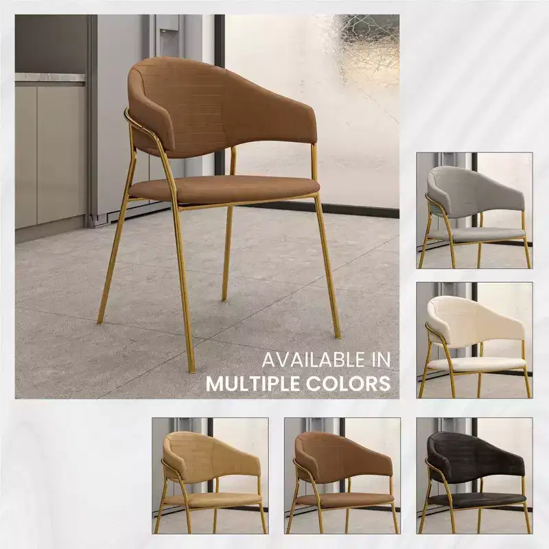 Upholstered Dining Chair Set of 2 Velvet Camelback Stainless Steel Legs 330 lbs
