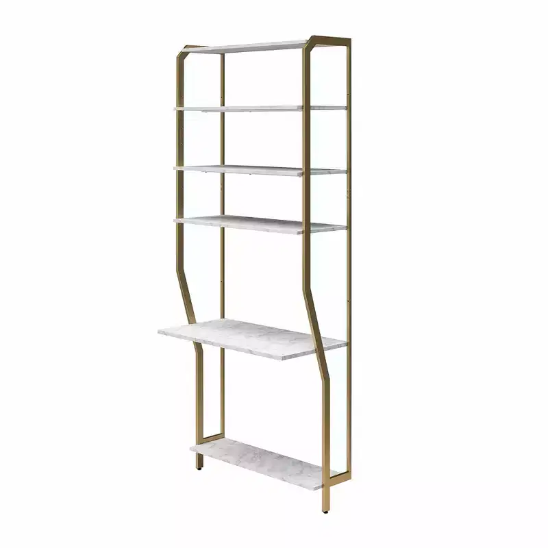 Gwyneth Closet - Vanity, White Faux Marble and Golden Bronze