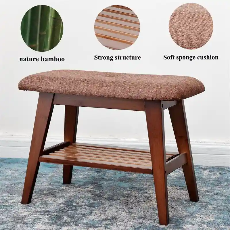 Bamboo Entryway Bench - 11.8D x 23.6W x 17.7H