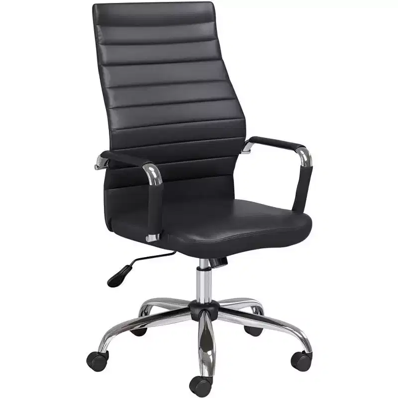 Black Faux Leather Adjustable Office Chair