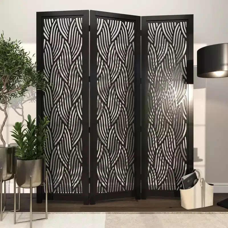 Olivia & May Wooden 3 Panel Room Divider Screen