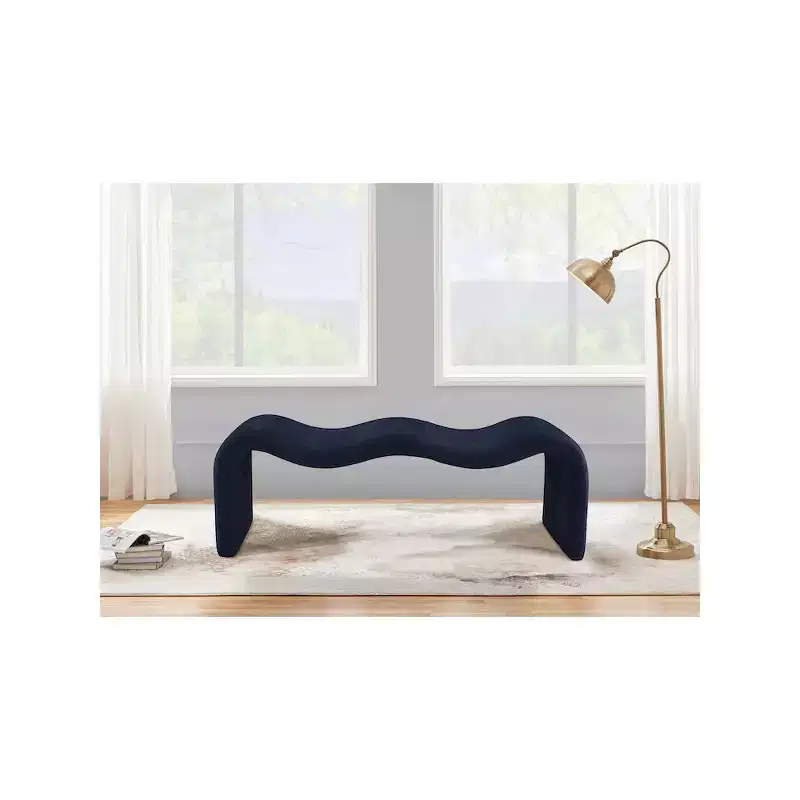 Meridian Furniture,Willow Chenille Fabric Bench