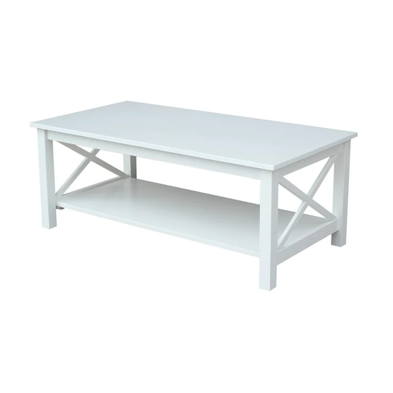 Solid Hardwood Coffee Table with Lower Shelf