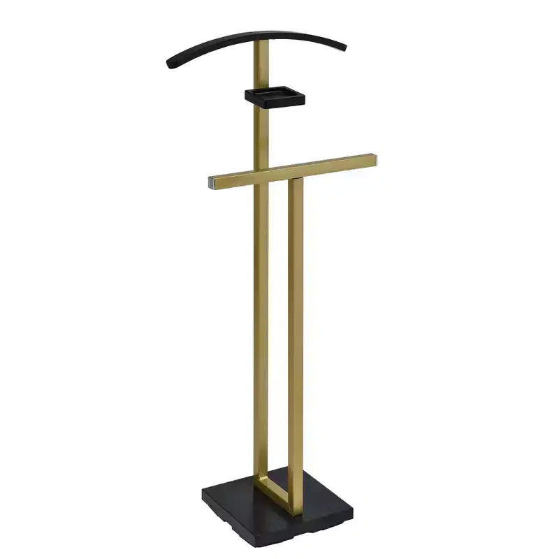 Kings Brand Furniture - Vaccaro Metal & Wood Suit Valet Stand, Clothes Rack