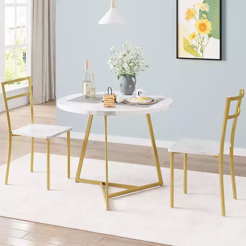 GustoWave 3-Piece Dining Table Set, 2 Chairs
