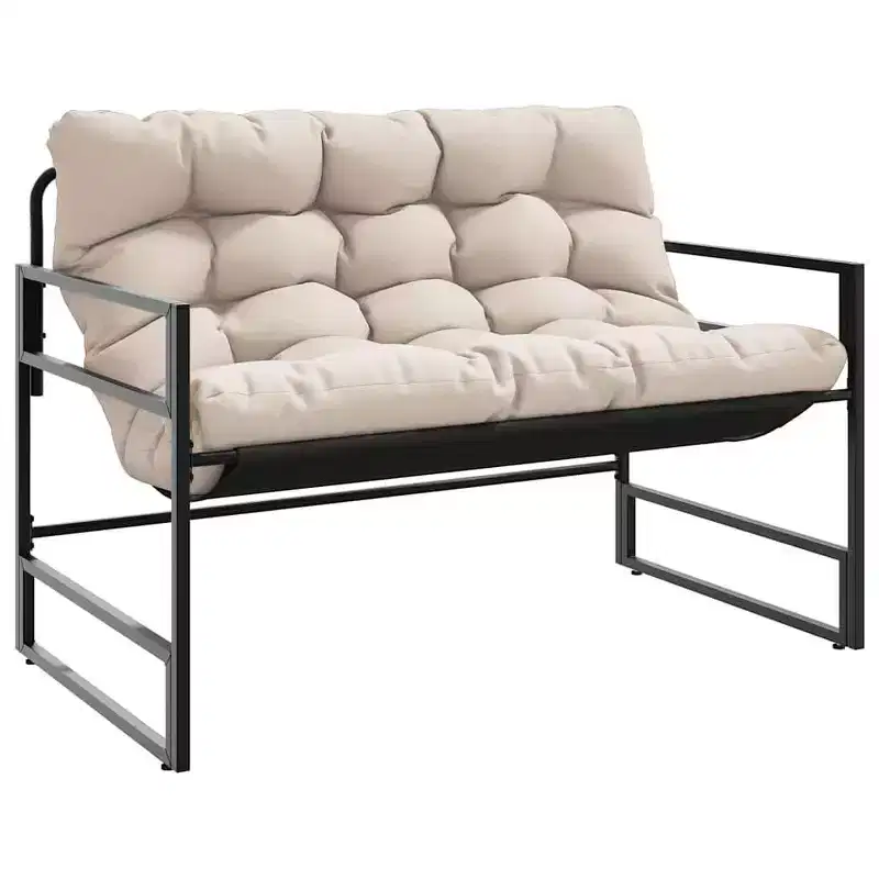 Garden Bench with Cushion in Taupe