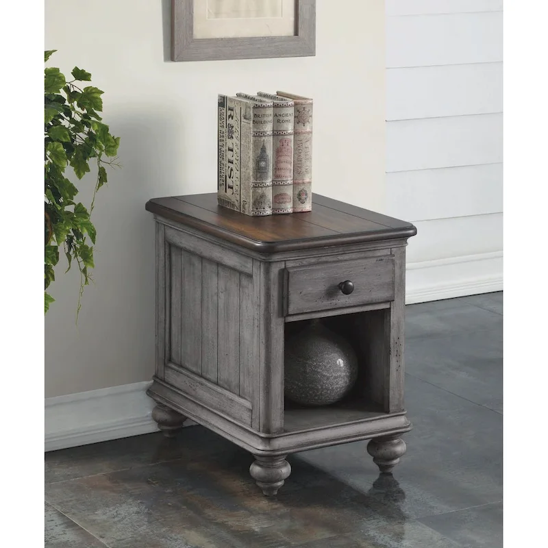 Plymouth Brown Wood Chairside Table by Flexsteel - 16 x 23 x 23