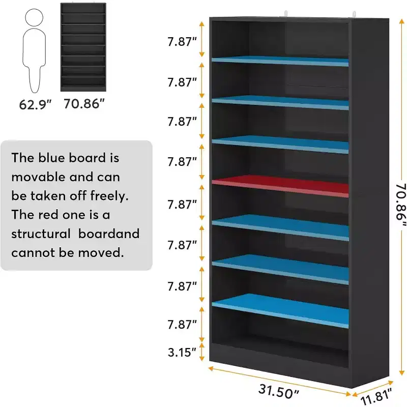 Freestanding Shoe Cabinet, 9-Tier 40-45 Pairs Shoe Storage