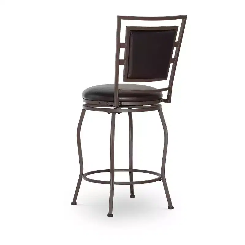 Linon 3pc Teagan Adjustable Stool Set Dark Brown: Upholstered, Powder-Coated, Kitchen Island Seating
