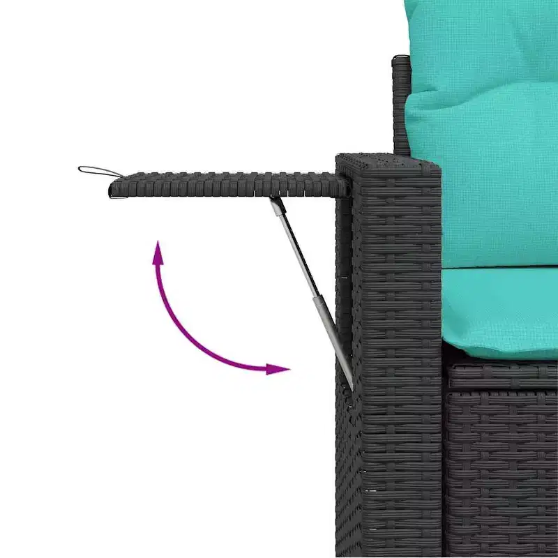 vidaXL 7 Piece Garden Sofa Set with Cushions Grey Poly Rattan