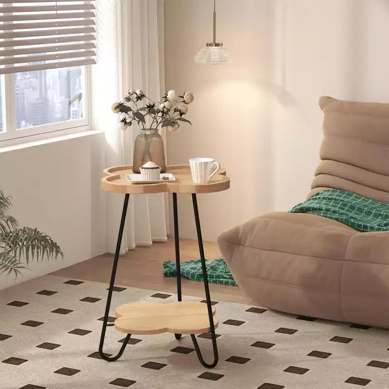 Round End Table Accent Side Table for Living Room, Bedroom