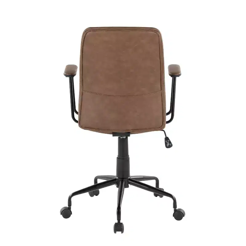 LumiSource Fredrick Office Chair Black Metal/Espresso PU