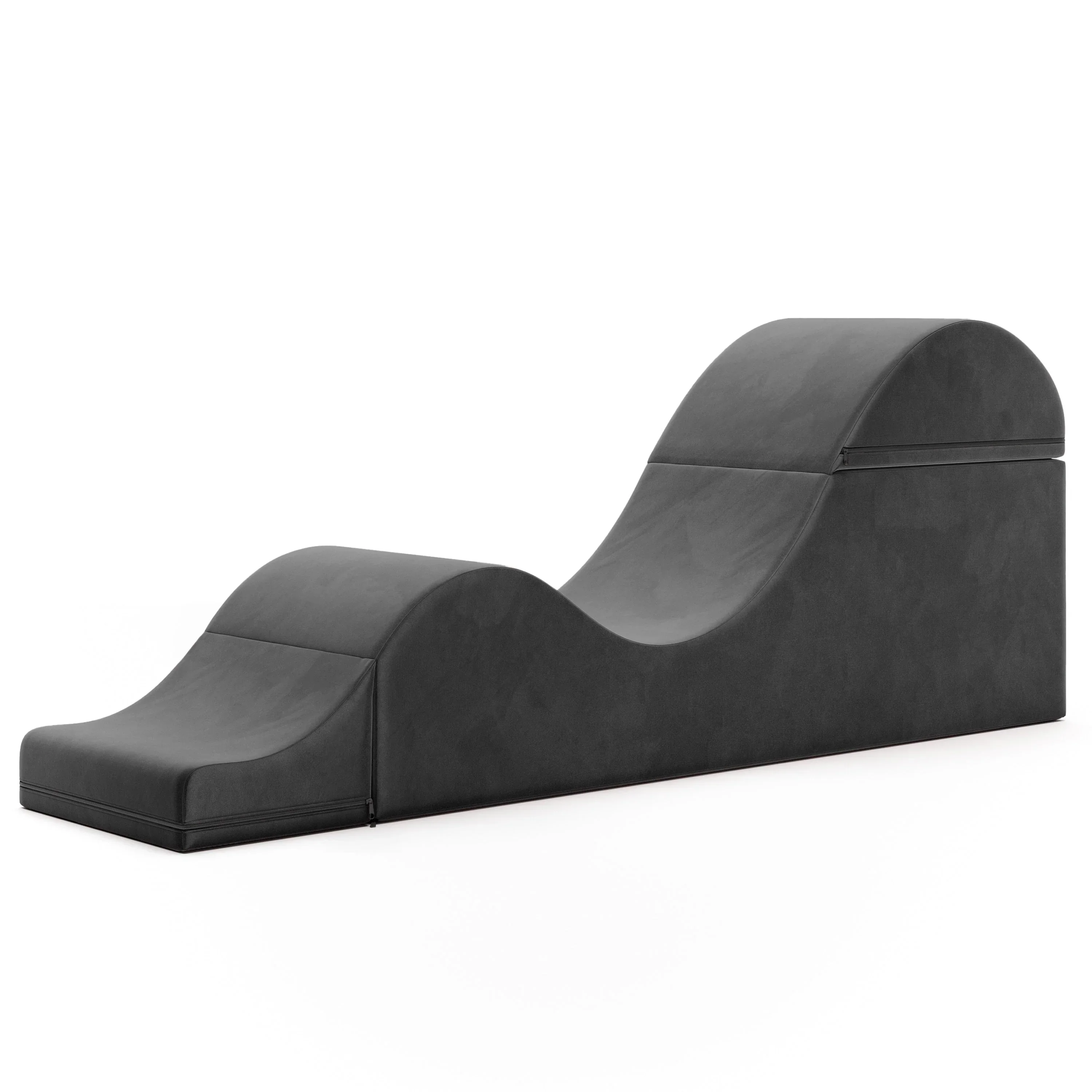Avana Kami Convertible Chaise / Yoga & Massage - 2-In-1 Ottoman with Concealed Fold Out Yoga Lounge Chair, Microvelvet - N/A