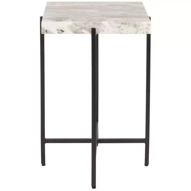 Tenzin Stone Top Accent Table - ACC3707A - Multi Grey/Black
