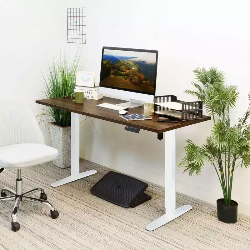 Mount-It! Single Motor Electric Standing Desk Base, White