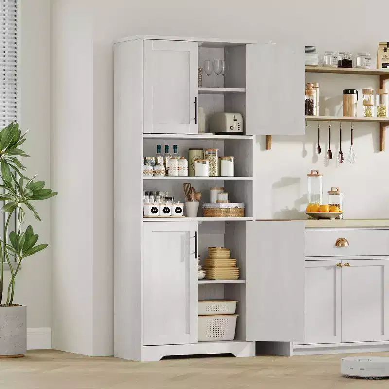 Engineered Wood Kitchen Pantry Cabinet with Microwave Stand 67