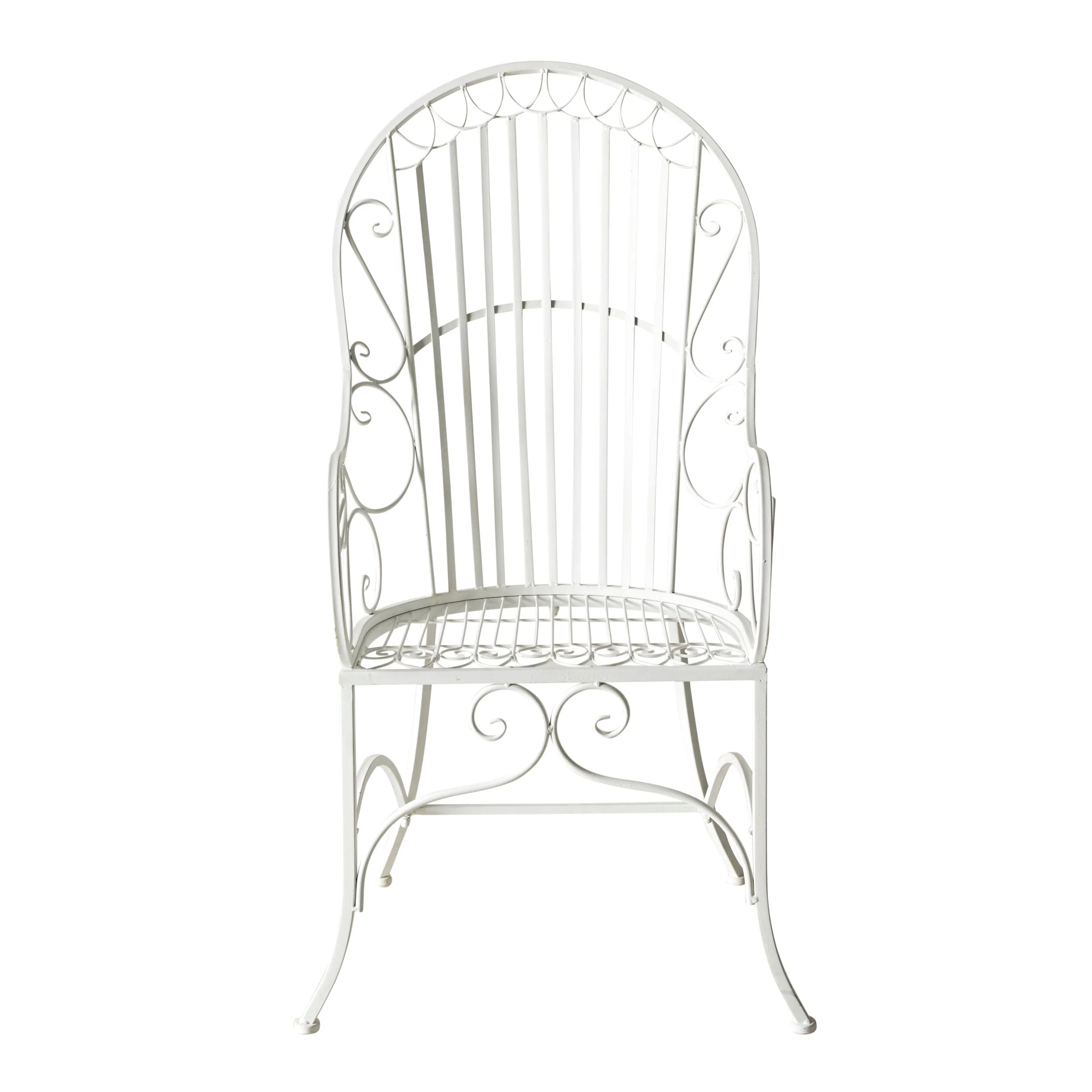 Arles French Bistro Steel Garden Chair Gloss White