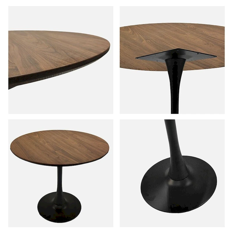 5 Pieces Dining Set, Round Dining Table with 4 Chairs