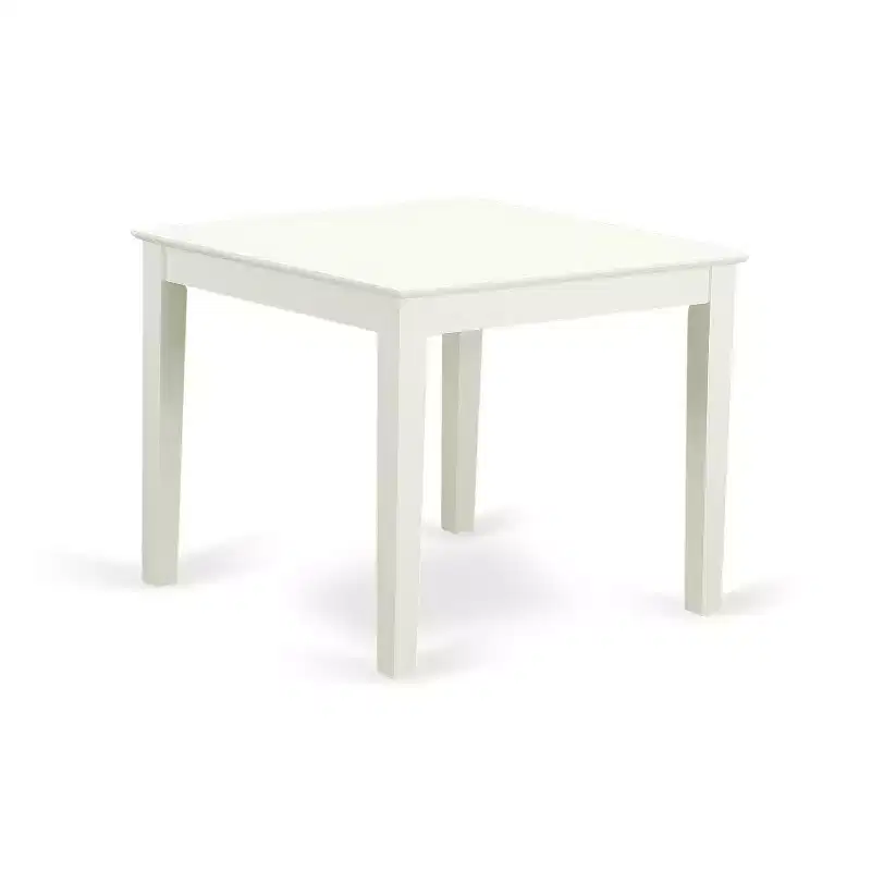 Small Kitchen Table Set - 3 Piece Dining Set with Chairs - 36 Inch Square Table - Linen White Finish