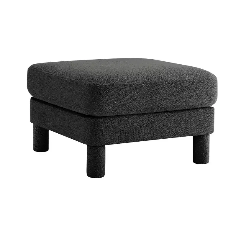 MAYEERTY Modern Polyester Boucle Ottoman Footstool, Upholstered Footrest for Living Room Bedroom Office