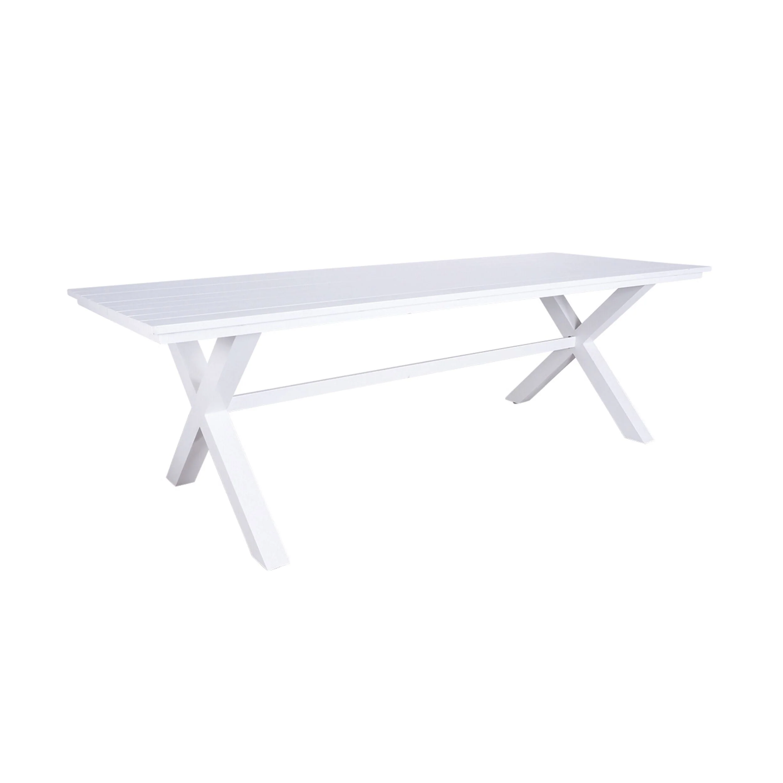 Blake Outdoor Aluminium Dining Table Gloss White 240cm