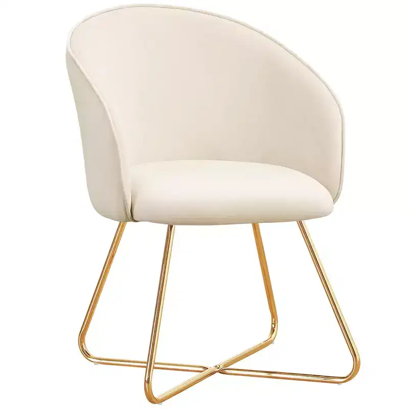 Velvet Vanity Chair with Back, Modern Accent Chair for Vanity, Upholstered Makeup Stoolfor Bedroom, Living Room, Dressing Room