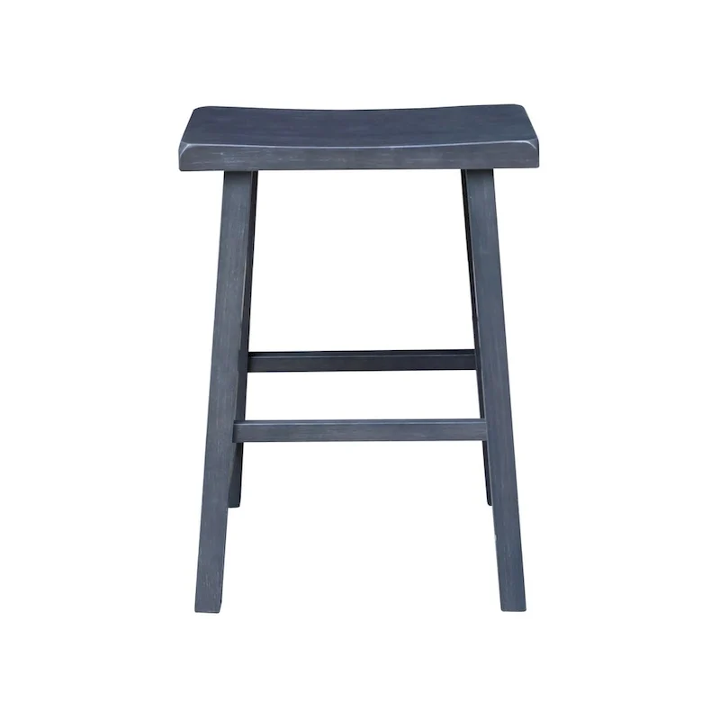 Solid Wood Saddle Seat Counter Height Stool - 24 Inch Seat Height