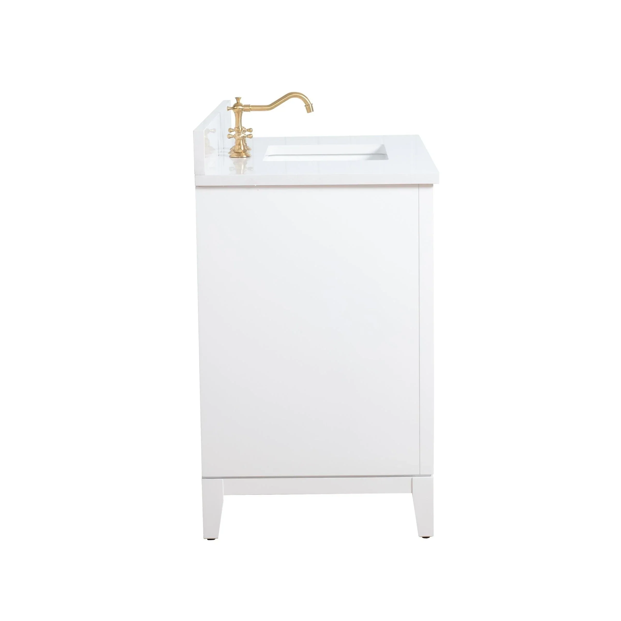 Vanity Art Bathroom Vanity with Ceramic Sink and Engineered Marble Top