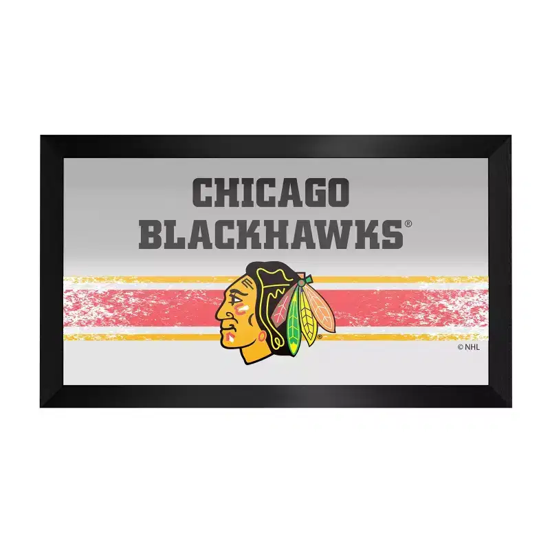 Multi-Team Black Framed Logo Mirror – Wall Mount, 1 Panel