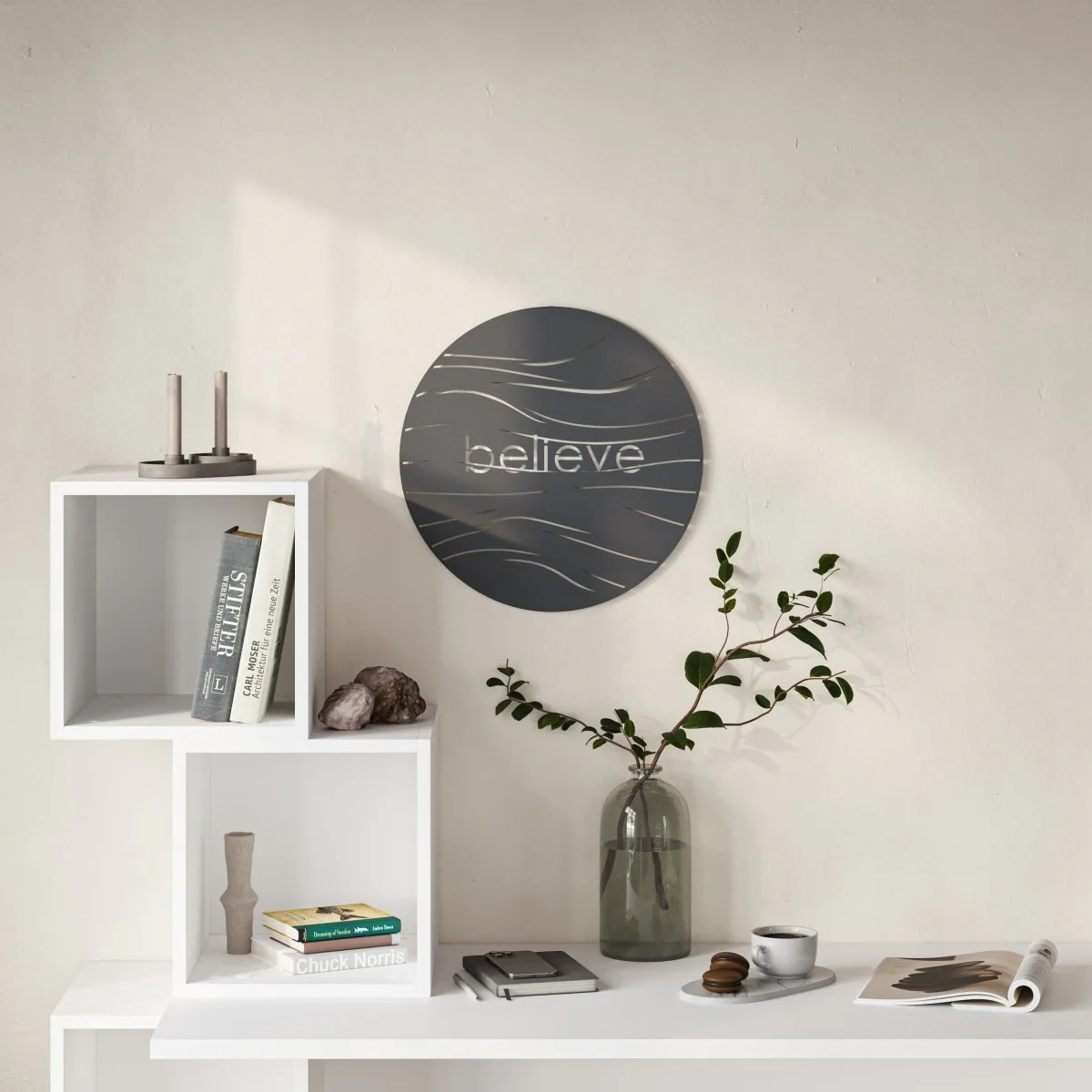 Believe Modern Metal Wall Art Home Decorative Ornament