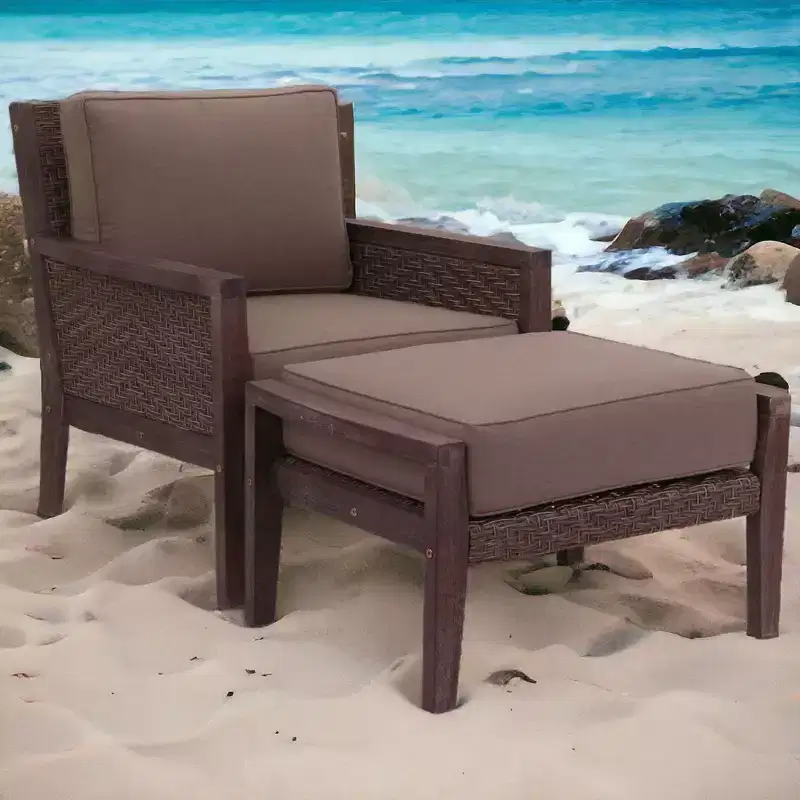 Courtyard Casual Buena Vista II 2 pc Club and Ottoman Includes: One Club Chair and One Ottoman