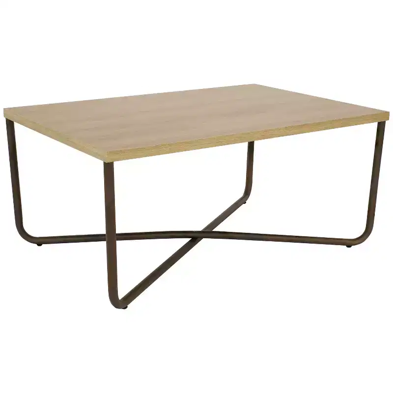 Sunnydaze Indoor MDP Cross Legs Coffee Table - MDP Construction - Brown