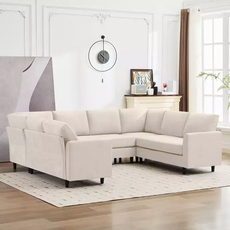 Hyleory Middle U Shaped Sofa, Large 8 Seater sofa,Breathable Soft Fabric