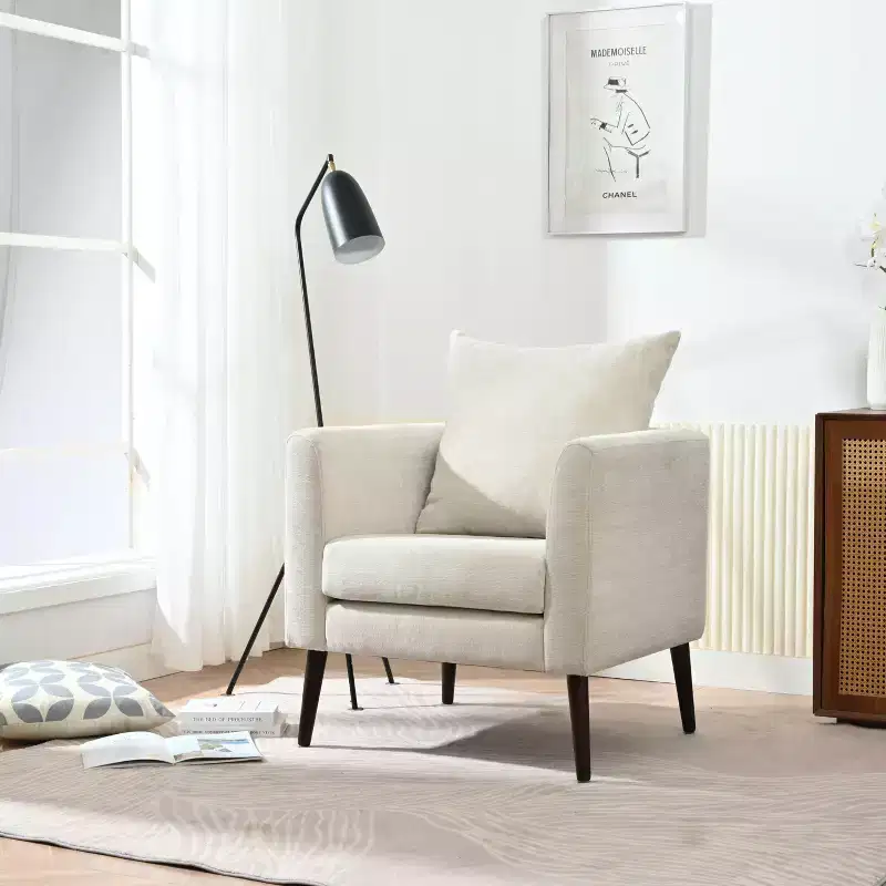 Okak Modern Upholstered Arm Accent Chair for Bedroom,Comfy Lounge Chair for Living Room,Apartment
