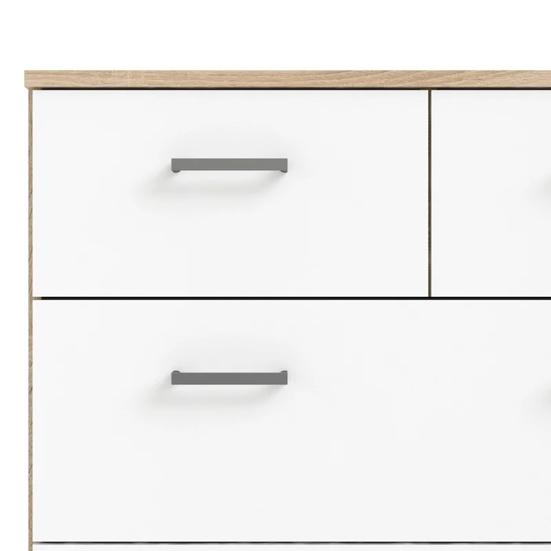 8-Drawer Double Dresser – Oak and White