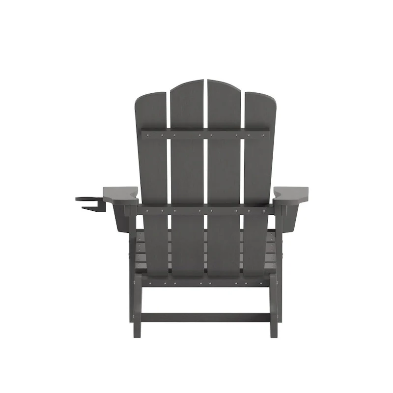 Set of 4 All-Weather Adirondack Chairs with Cupholders