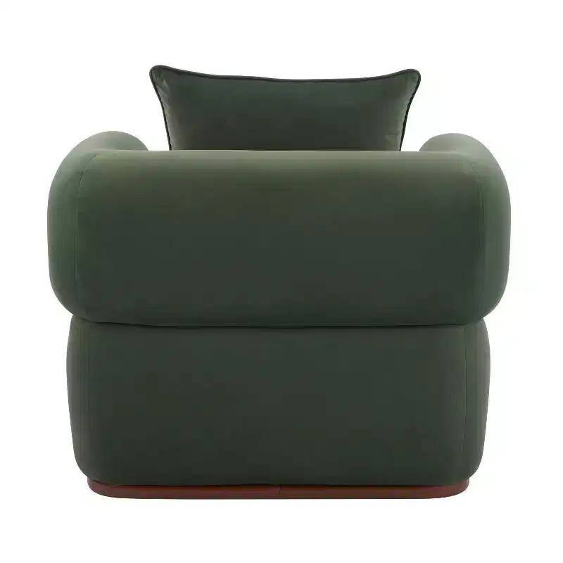 Christopher Knight Home Katia Modern Velvet Faux Leather Arm Chair with Pillow
