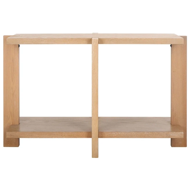 Rectangular Oak Veneer Wood Console Table - 48W x 20D x 30H