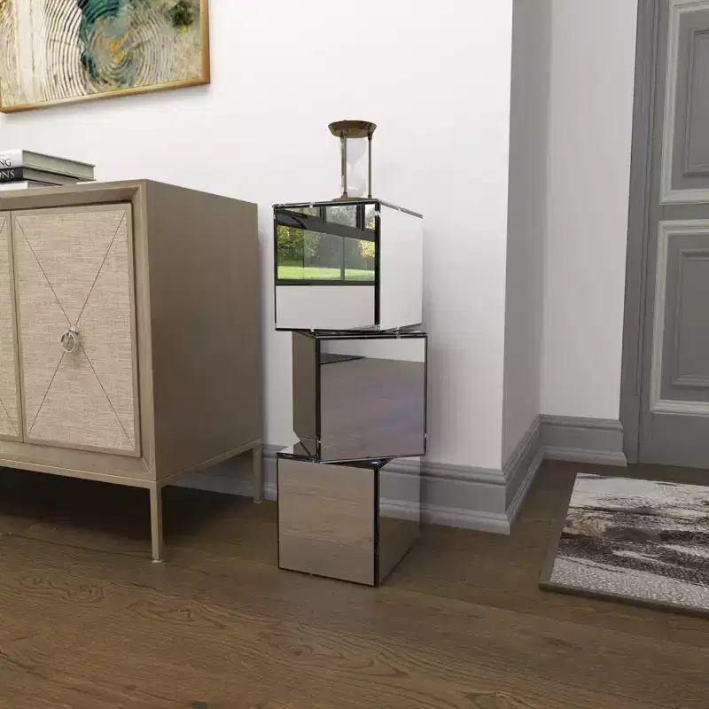 Olivia & May Glam Pedestal Table Clear