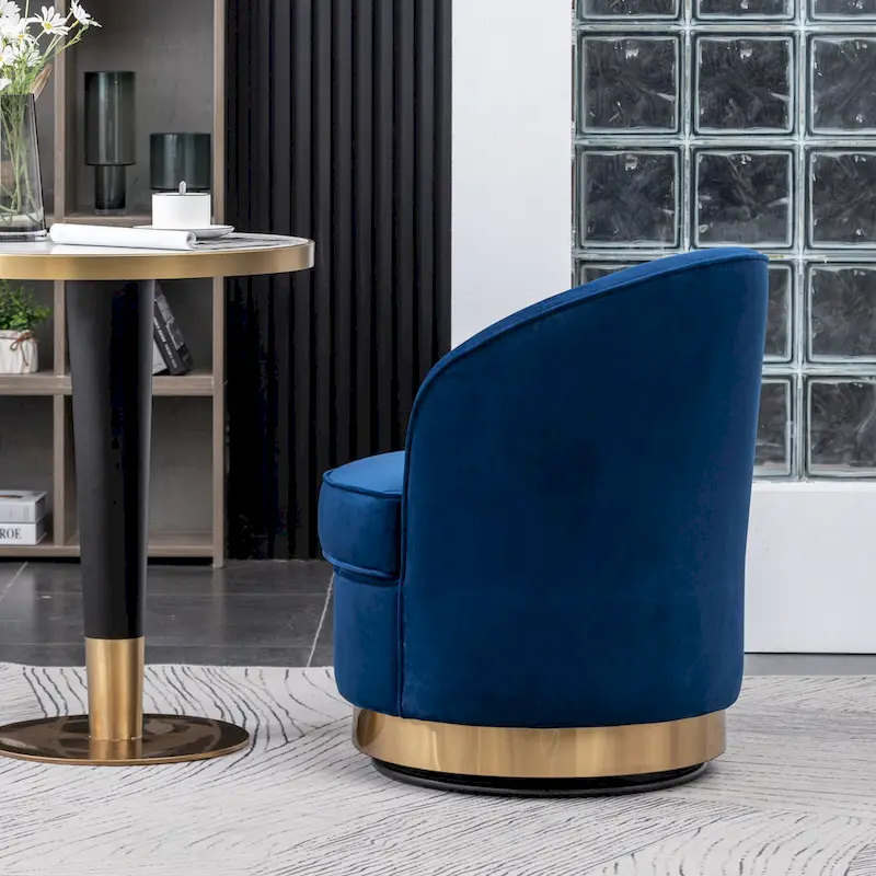 Blue 22 Upholstered Velvet Accent Chair with Swivel Base