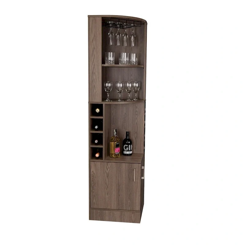 Bar Cabinet for Kitchen, Dining Room, Living Room, Dark Walnut