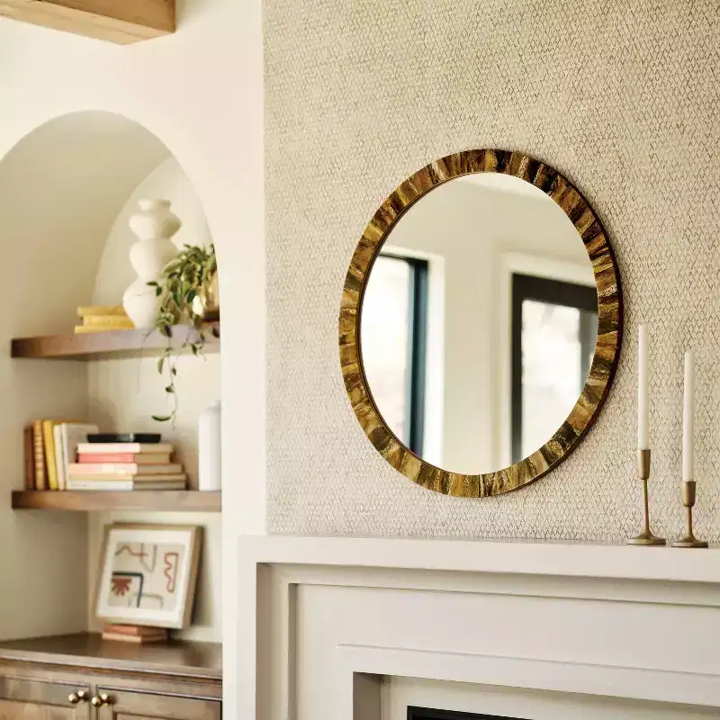 30 Round Pieced Faux Horn Wall Mirror - Threshold™