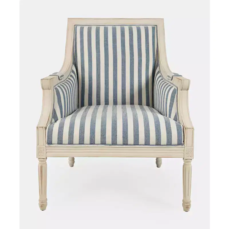McKenna French Detailing Solid Wood Upholstered Accent Chair