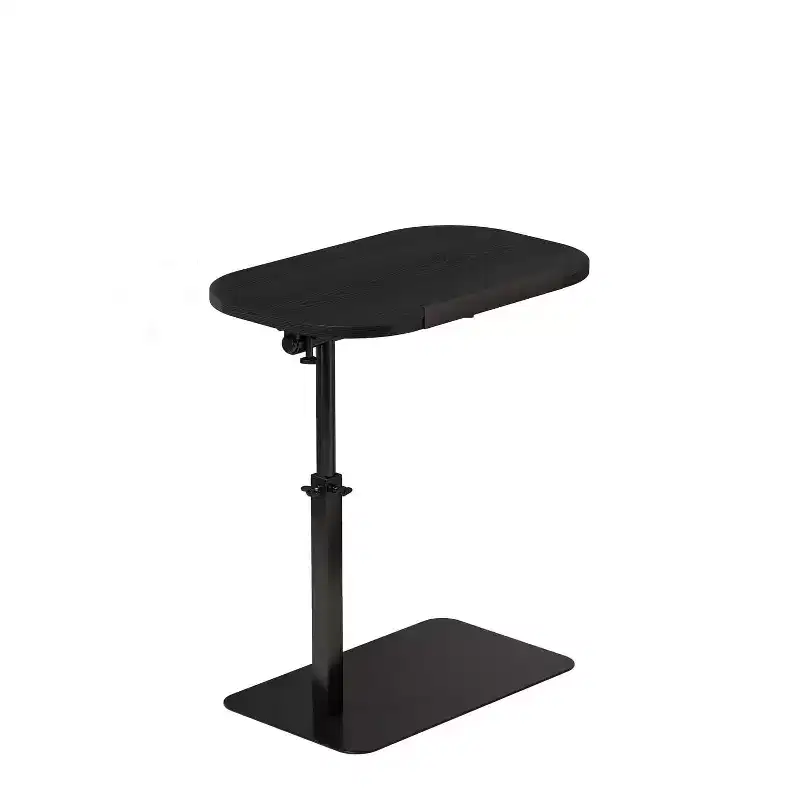 Minimalist C-Shaped Side Table with 360° Rotation & Gas Spring Height Adjustment, Beige