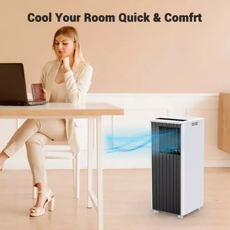 Garvee 8000 BTU Portable Air Conditioner, 3-in-1 AC with Cooling/Dehumidifier/Fan, Remote, 24H Timer, Cools 350 Sq Ft