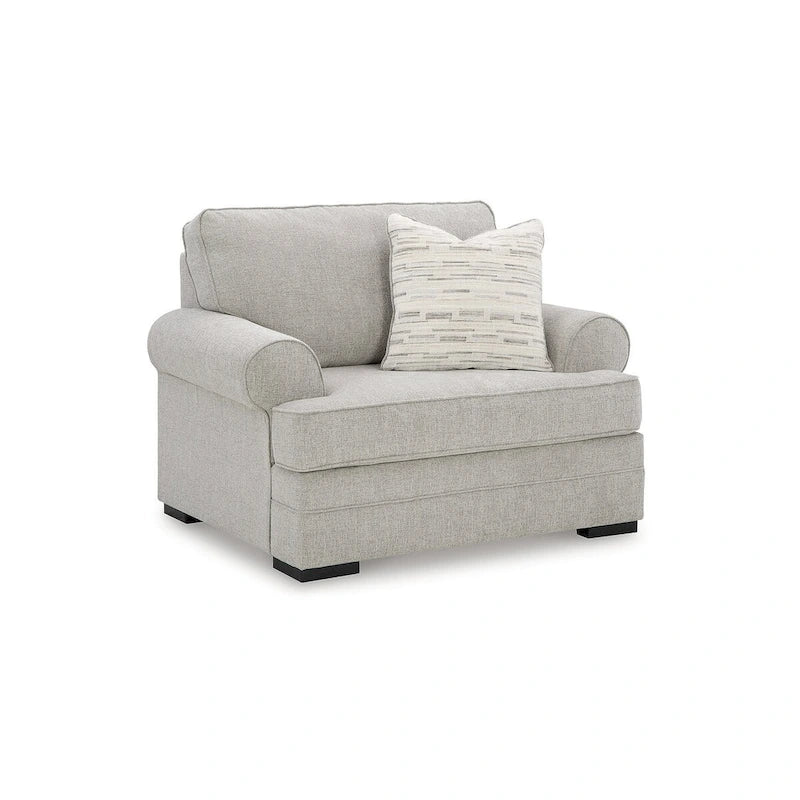 Oversized Gray Accent Chair with Reversible Seat – 52W x 40D x 39H
