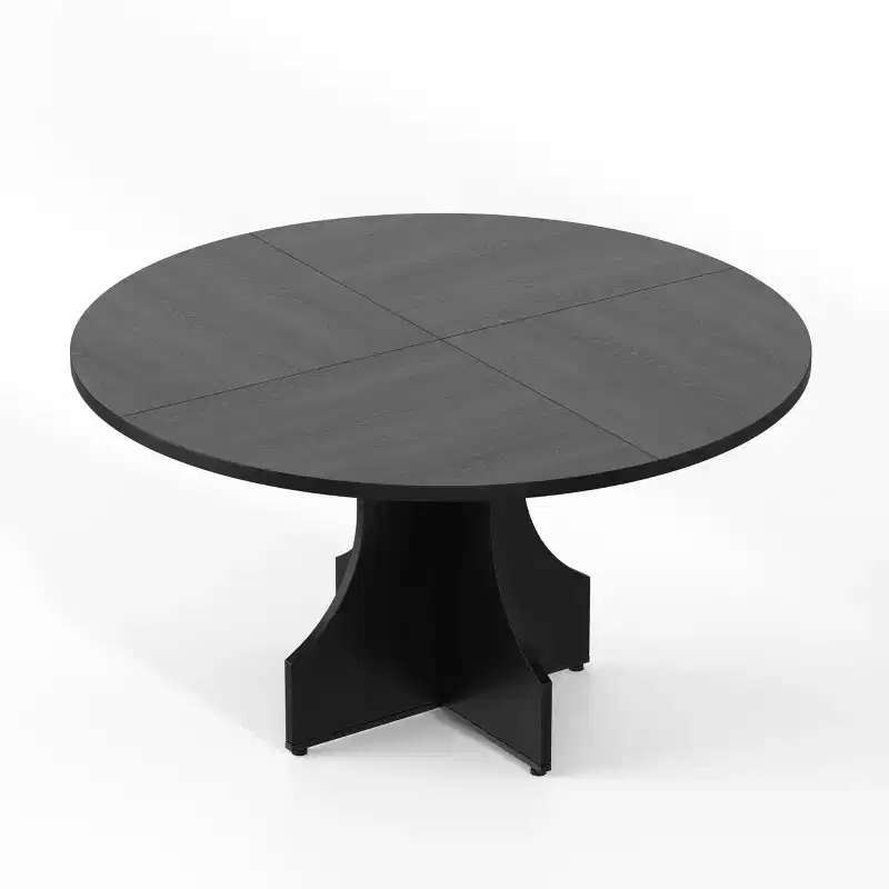 47 in Farmhouse Round Dining Table for 4-6 People, Wooden Circle Kitchen Table, Rustic Circular Breakfast Nook Furniture for Apartment or Dining Room