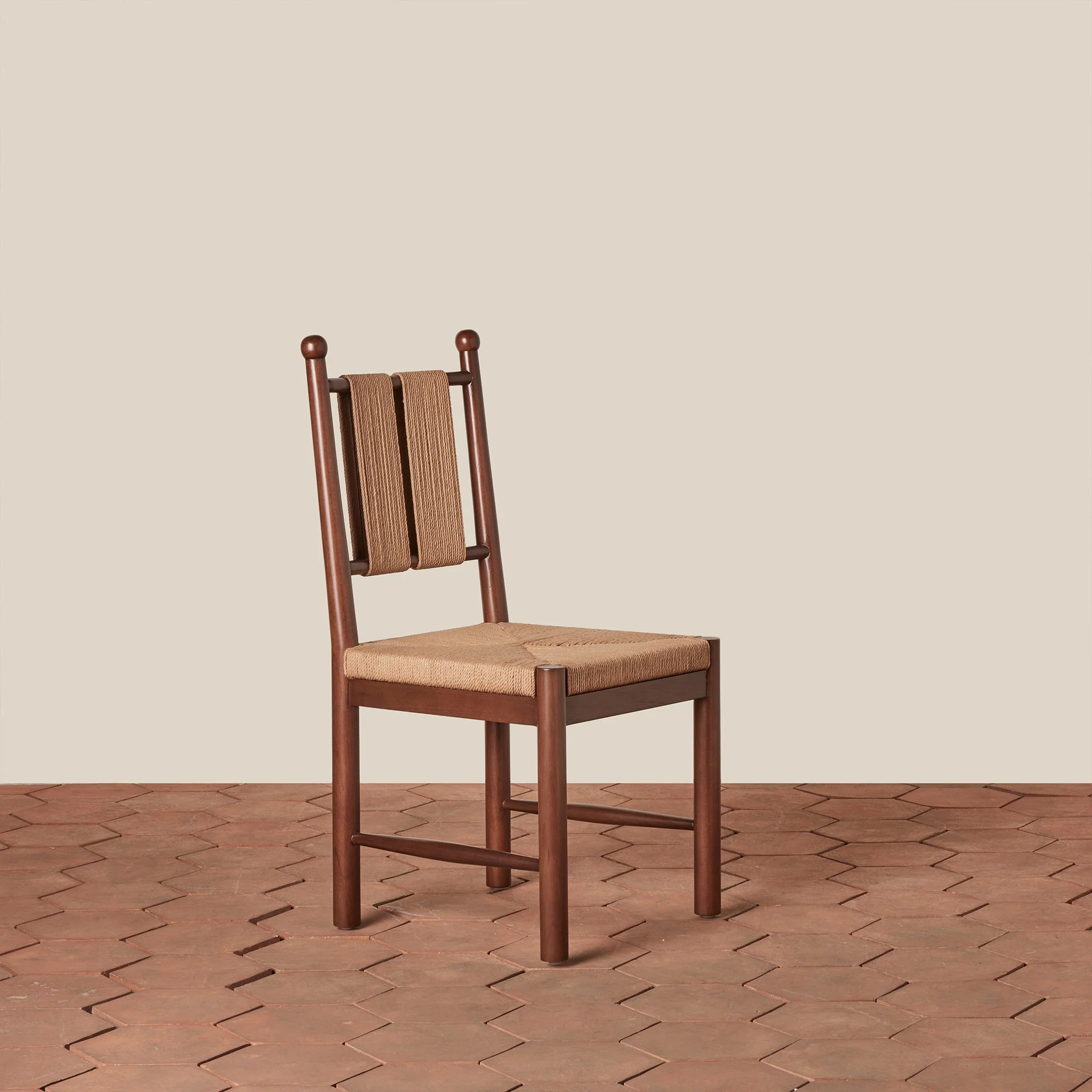 Dining Chair - Featuring a grounding, solid wood frame, and hand-woven cord back and rush pattern seat - it is easily at home in both classic and...